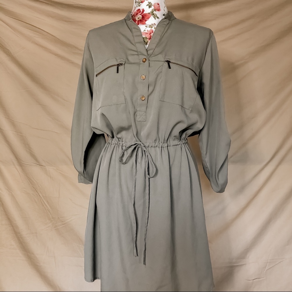 Army Green Dress | Green Xmas Dress | Short Dress